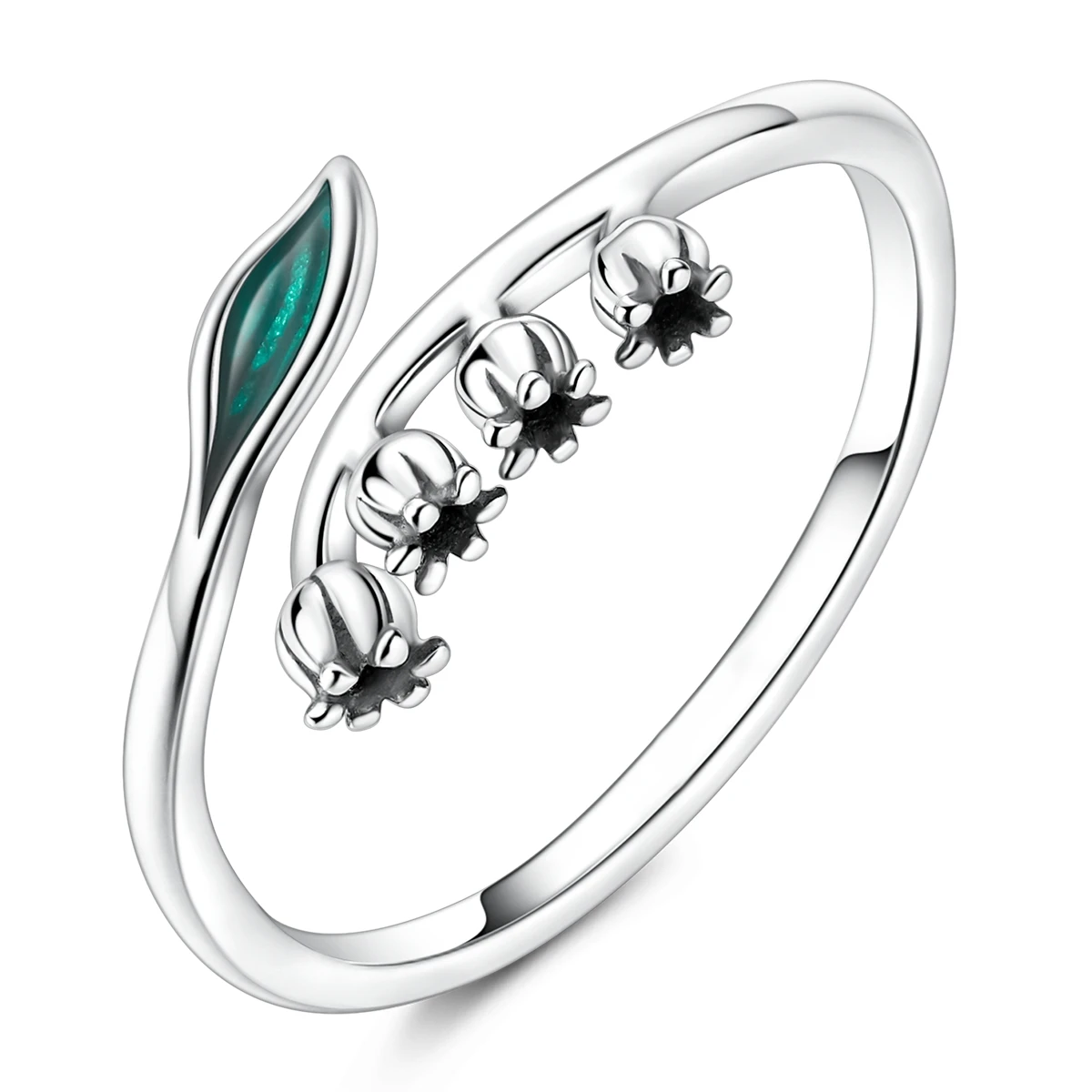 

Original 925 Sterling Silver Ring For Woman Lily Of The Valley Flower Open Ring Fashion Jewelry
