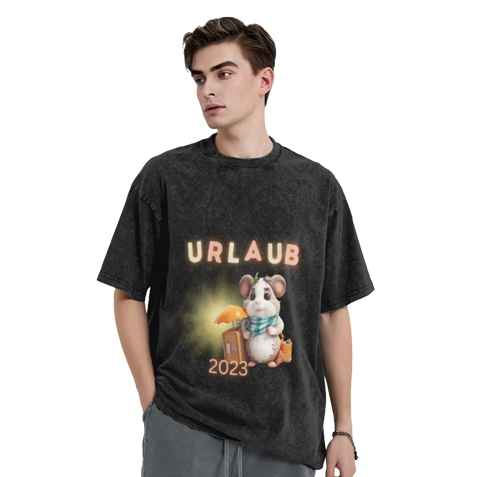 FINALLY HOLIDAYS Classic Chic A Washed T Shirt Men's Women's Oversized Cotton Tees Tops