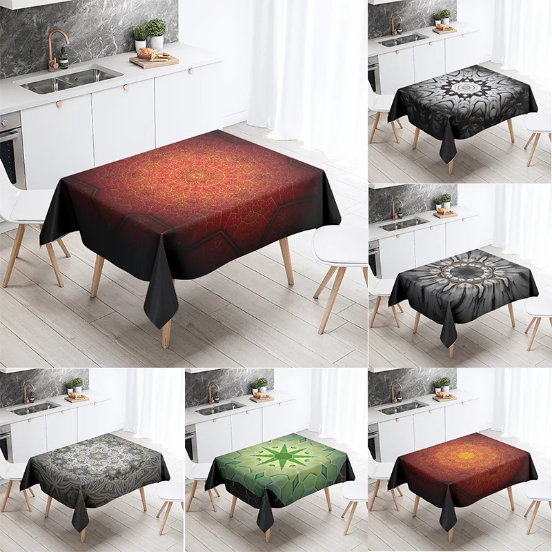 

Psychedelic Mandala Tablecloth Wedding Party Restaurant Banquet Decoration Kitchen Table Decoration Home Rectangular Tablecloth