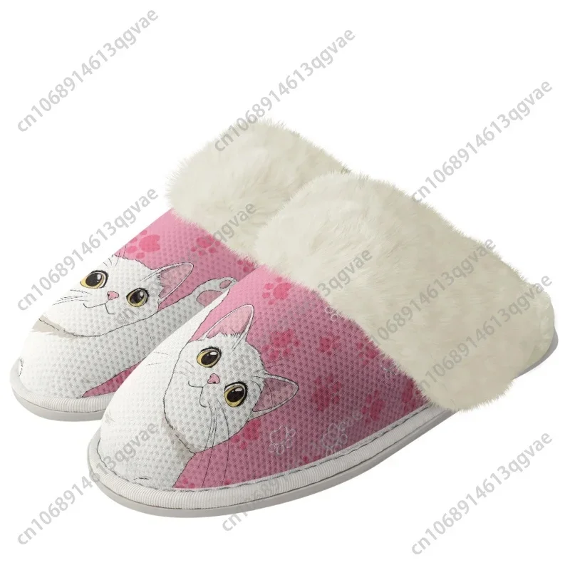 Red Nosed Elk Christmas Snowflakes Slippers Mens Womens Home Cotton Plush Bedroom Keep Warm Custom Thermal Lightweight Slipper