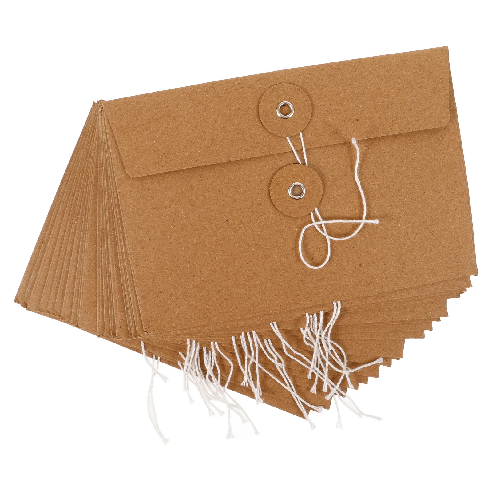 

20Pcs Retro Winding Envelopes Kraft Paper Document Organizers Multi-Use Letter Holders for Office Home Filing Stationery Storage