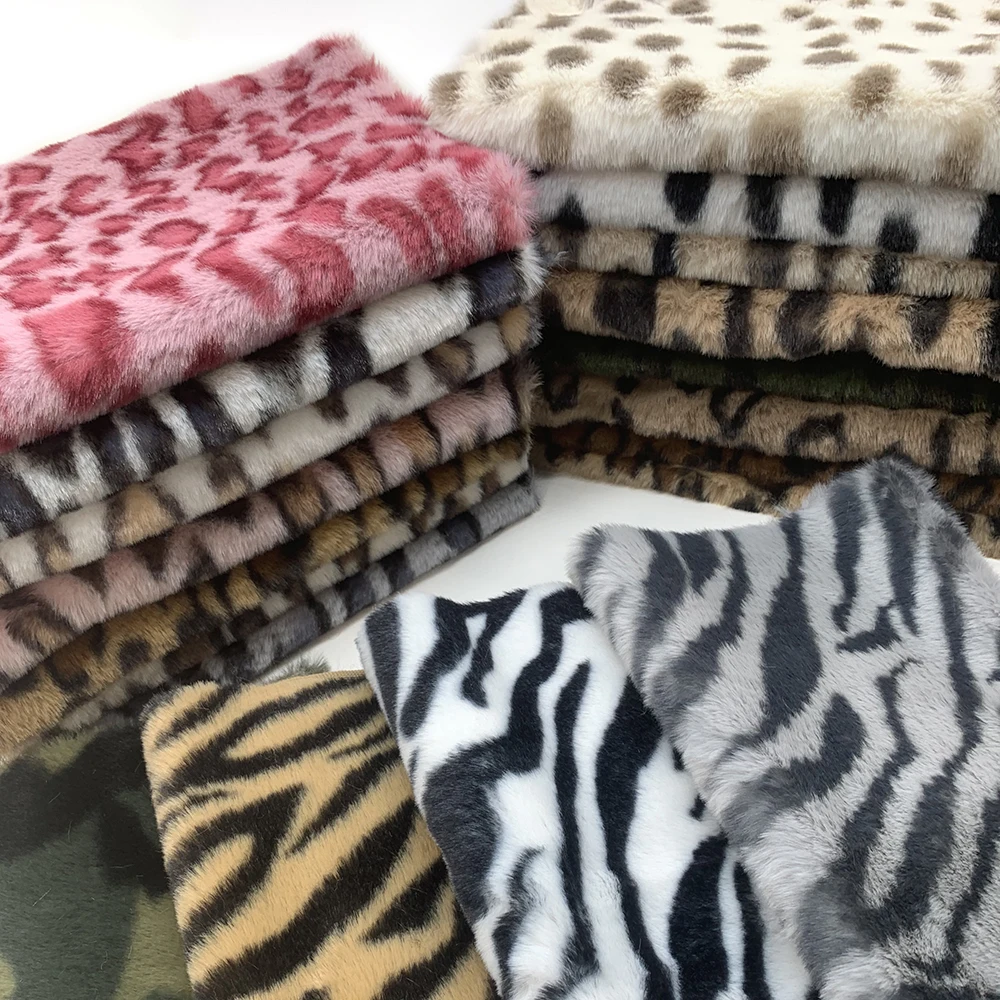 

25*45cm Vintage Leopard Tiger Artificial Fur Fabric For Handmade Craft Clothing Bag Hair Accessories DIY Quilting Materials
