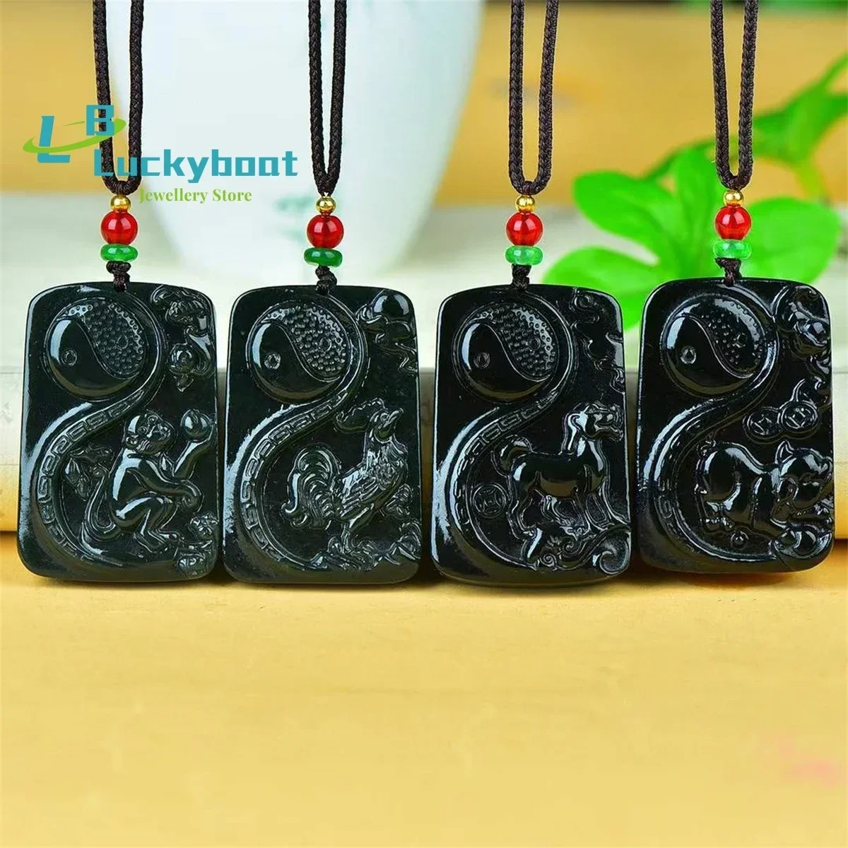 Natural Hotan Jade Zodiac Pendant Simple and Generous Personality Exquisite Retro Ethnic Versatile Men and Women
