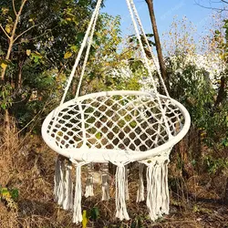 Round Swing Hammock Cadeira para Criança e Adulto, Exterior e Interior, Dormitório, Quarto Quintal, Única Cadeira de Segurança