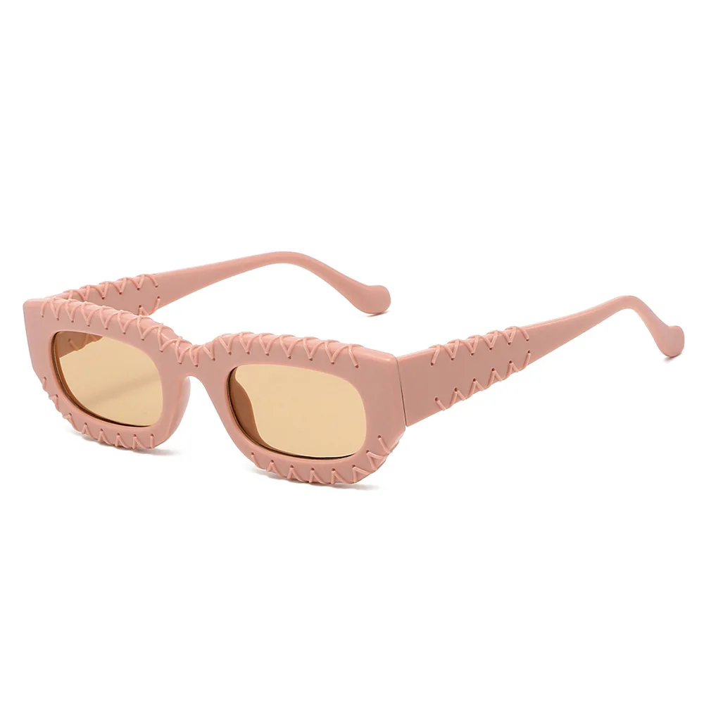 

2025 Fashion Square Jelly Colored Sunglasses for Women Line Legs Plain Street Shooting Eyeglasses Oculos De Sol Wholesale