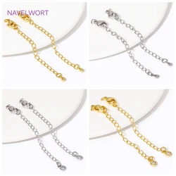 2/5/10Pcs/Lot 18K Gold Plated Extension Tail Chain With Lobster Clasps Connector Extended Chain,DIY Jewelry Making Accessories