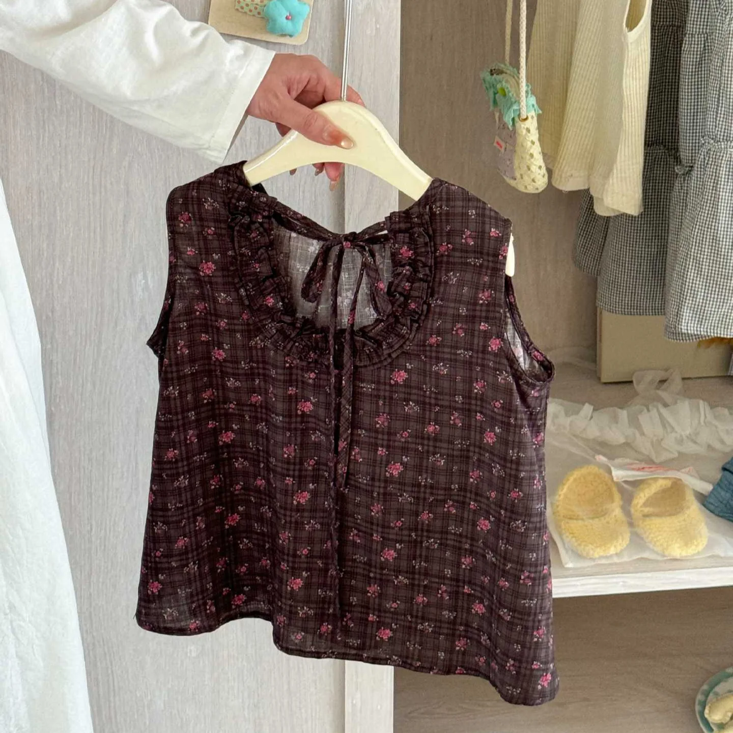 

Kids Top 2026 Summer New Korean Trendy Stylish Versatile Fashion Cool Girls Floral Top Fashionable Stylish Designable