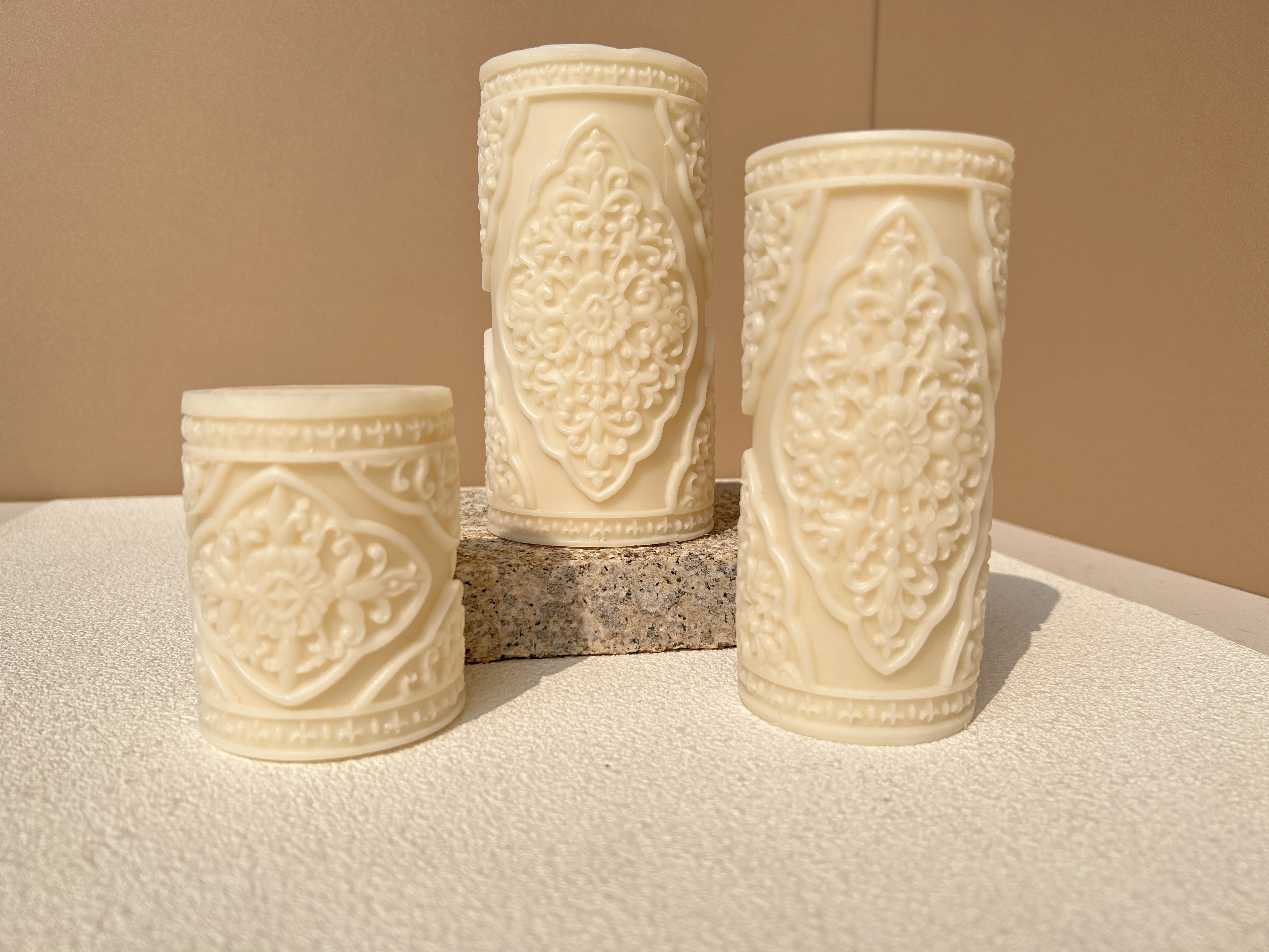 

New Silicone Mold 2023 Relief Cylindrical Candle Silicone Mold Totem Pattern Cylindrical Candle Mold Diy Gypsum Soap Wax Mold