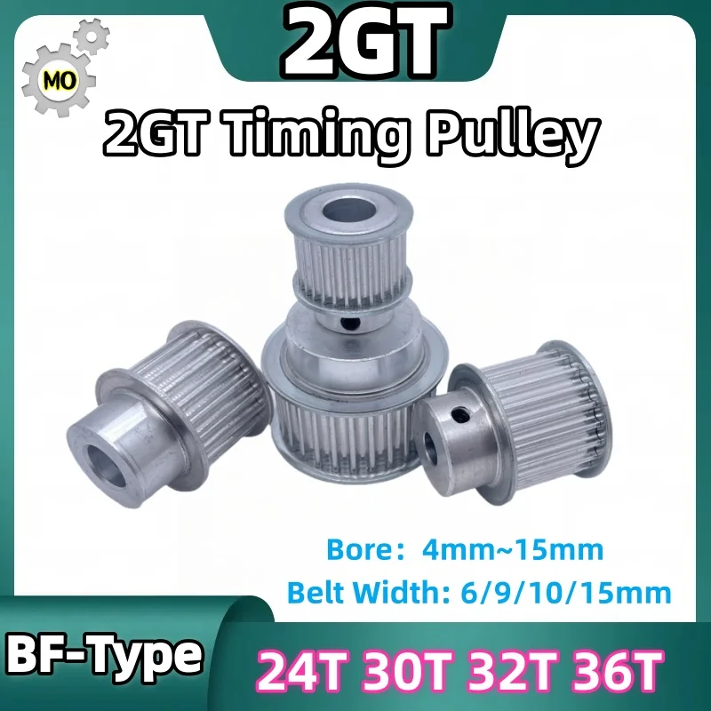 GT2 Timing Pulley Bore 4~15mm Belt Width 6mm 9mm 10mm  15mm GT2 Synchronous Pulley 24T 30T 32T 36T 2GT Timing Pulley 3D Printer