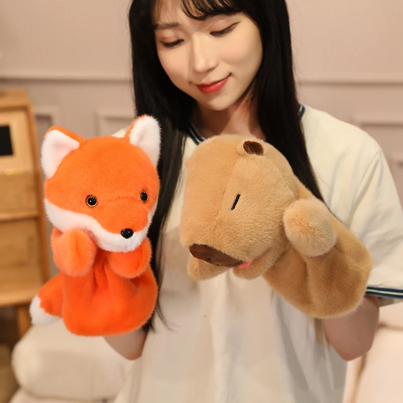 만화 동물 카피바라 너구리 손 인형 부모-자녀 게임 인형 사자 코끼리 돼지 달래는 장난감 어린이 생일 선물