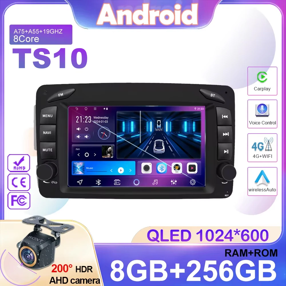 7-дюймовый автомобильный радиоприемник Android для Mercedes Benz CLK W209 C209 W168 W203 W463 Vito Viano 1998-2006 GPS Carplay Auto Smart Systems