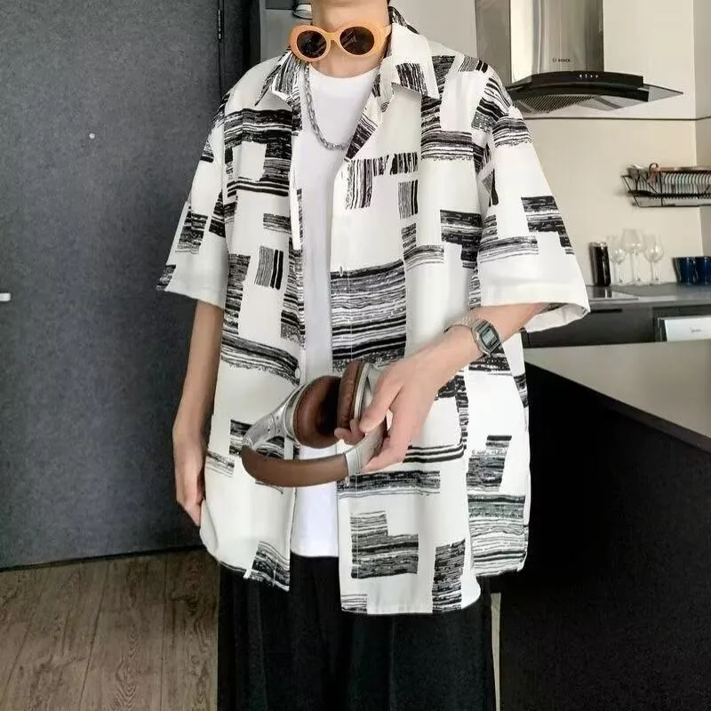 Daily commuting trend, fashionable men's clothing, summer casual cardigan shirt