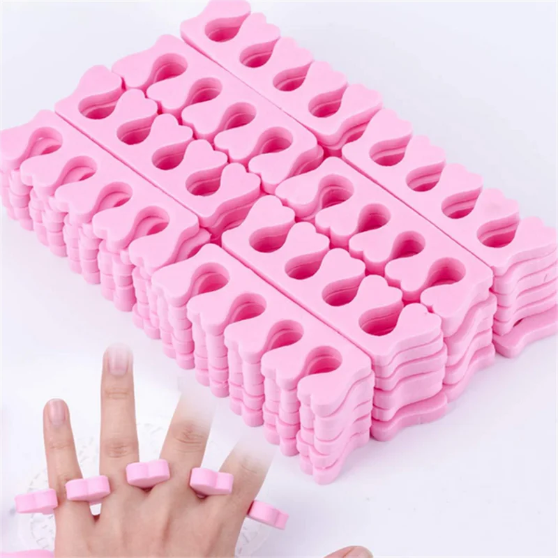 벌크 팩 EVA 스펀지 네일 아트 도구 - 50/100/500개 발가락 분리기 매니큐어 페디큐어 네일 폴리시 적용 발 관리용