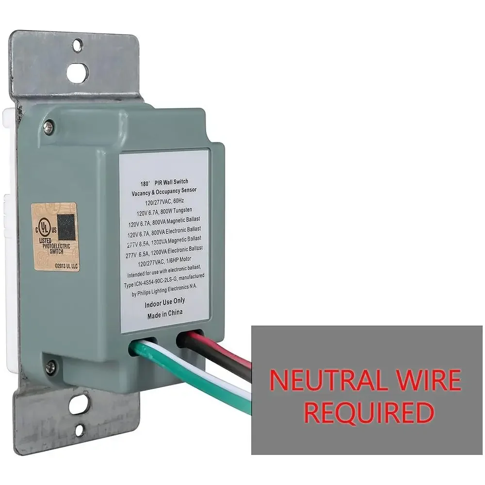 Indoor Motion Sensor Light Switch 10 Pack Single Pole Occupancy Wall Switch UL FCC Certified Adjustable Sensitivity RF 180°