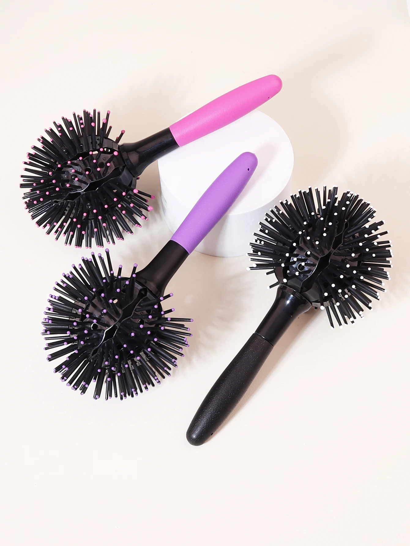 

1 professional ball shaped massage hair comb with handle scalp massage hair brush hair styling brush Special for real hair wigs