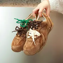 AIYUQI, zapatillas de deporte para mujer, nuevos zapatos de entrenamiento alemanes Retro de cuero genuino, zapatos planos casuales de piel de terciopelo de invierno para mujer