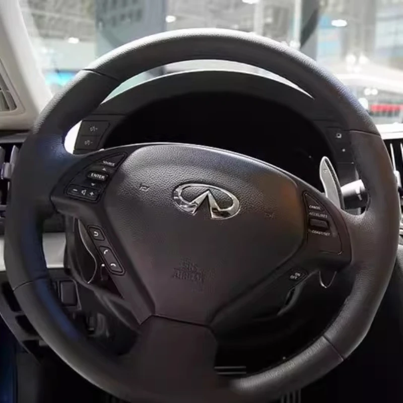 

For Infiniti G37 G35 G25 EX35 EX25 EX37 Q60 QX50 Q40 IPL G Coupe Hand Stitched Genuine Leather car Steering Wheel Cover