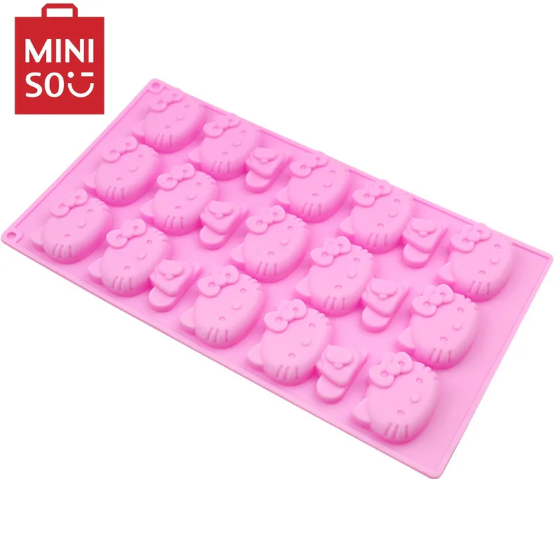 Sanrios MINISO Hello Kitty ช็อกโกแลต Reposteria แม่พิมพ์ DIY แม่พิมพ์ซิลิโคน Pastry Fudge คุกกี้แม่พิมพ์อุปกรณ์ครัวหน้าแรก