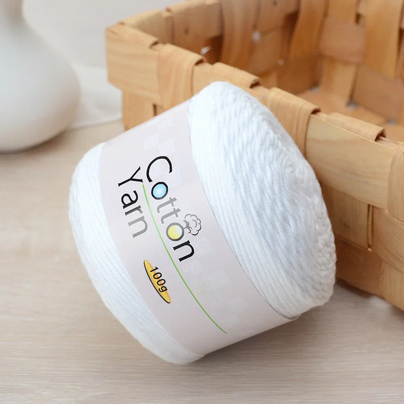 

10pcs Total 1000g 16 Strand Medium Coarse Children's Pure Cotton Yarn Hand Woven Pure Cotton Baby Thread