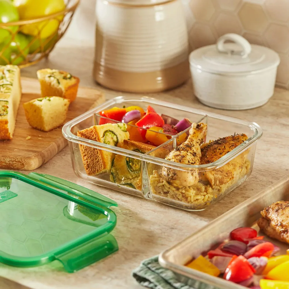 

(3 pack) Pyrex Clear Glass Stackable Bread Food Storage Container