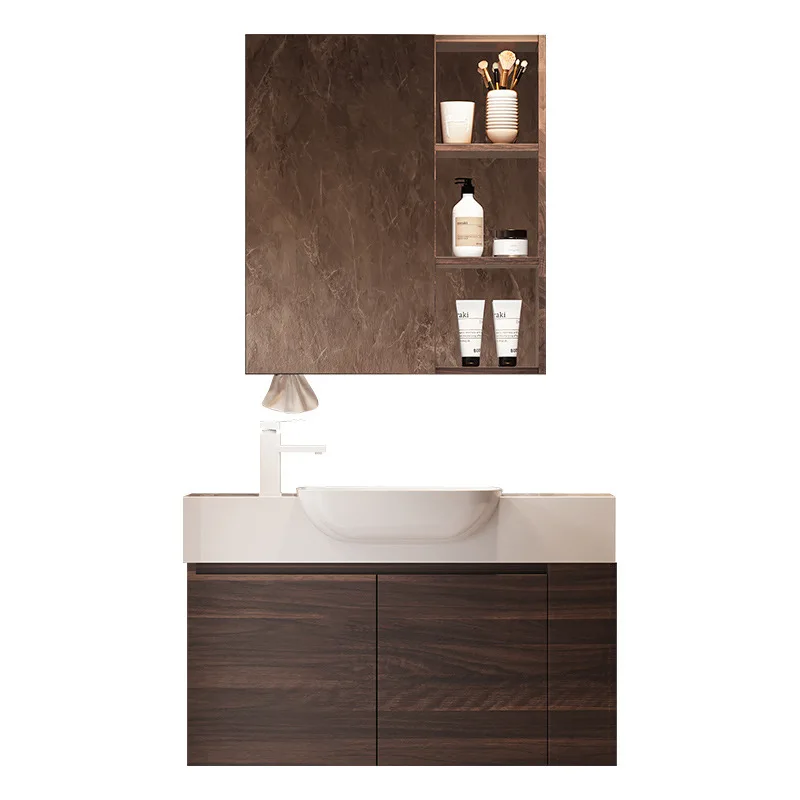 

Narrow side solid wood storage bathroom small apartment combination integrated