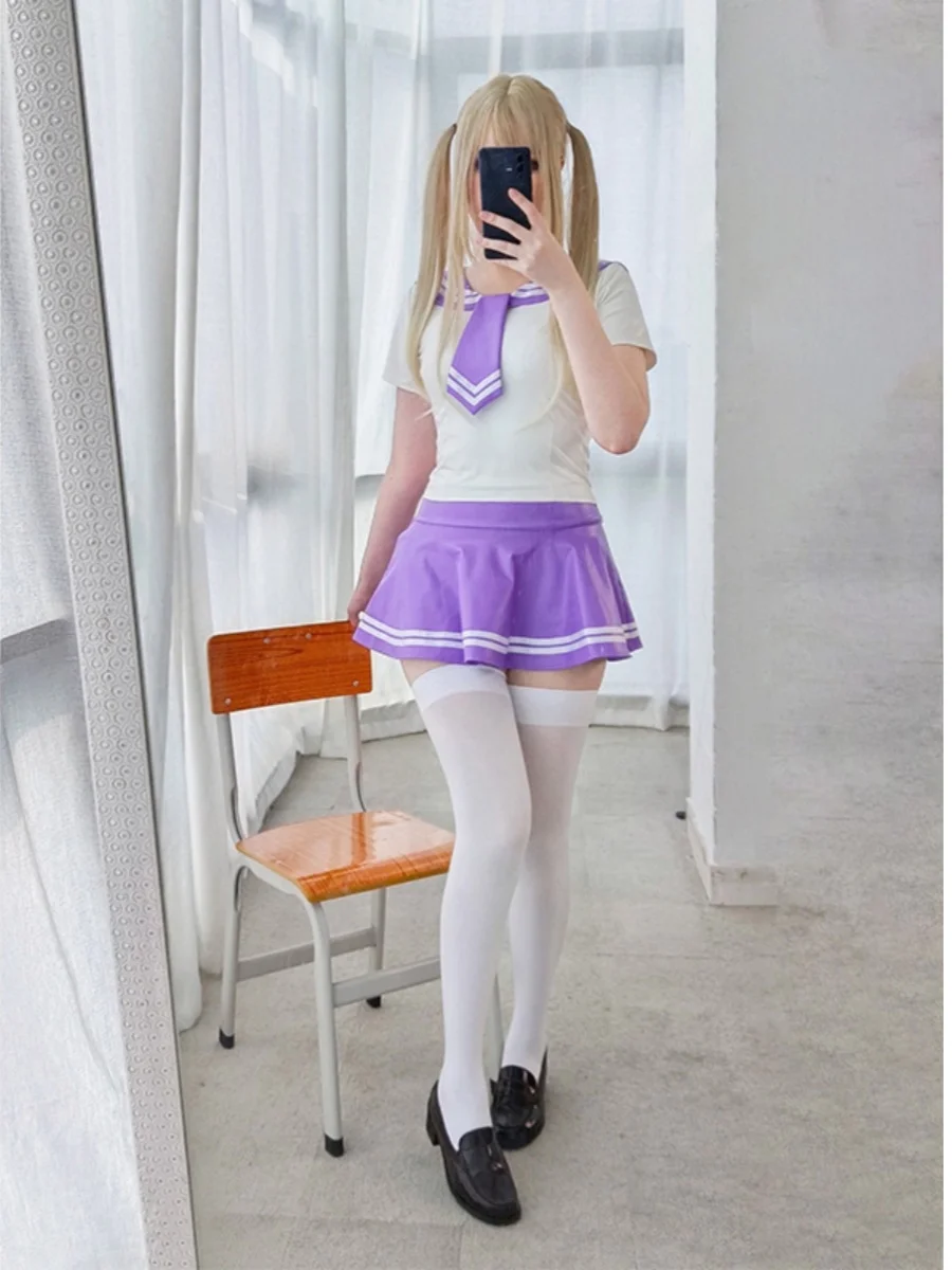 

Cyber Leather ort Dr Sailor Collar Dancing orm School Cosplay Costume Women's Set in Sto Original Design