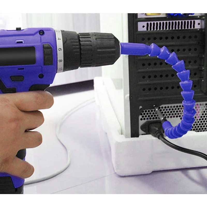 Extensión de taladro eléctrico de eje Flexible Universal, 295mm, para conexión de cabeza de destornillador, taladro eléctrico
