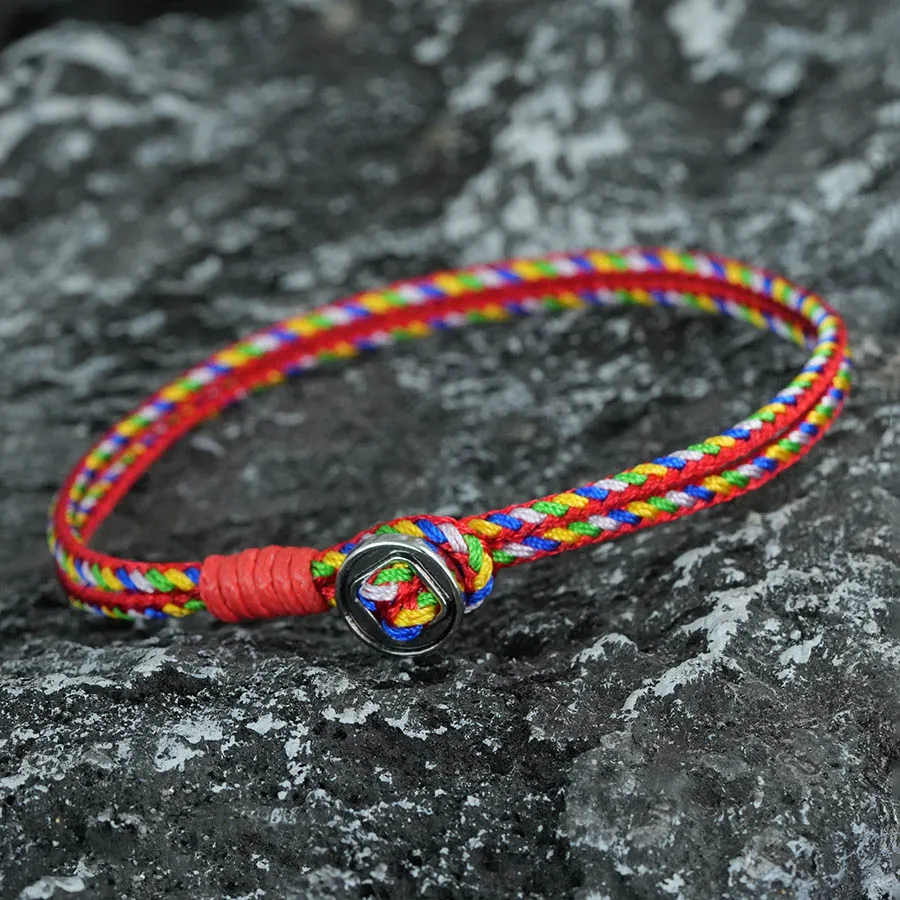 Minimalist Bilayer Thin Rope Bracelet Unisex Handmade Braided Easy Clasp Ethnic Luck Red Braclet Outdoor Adventure Homme Jewelry