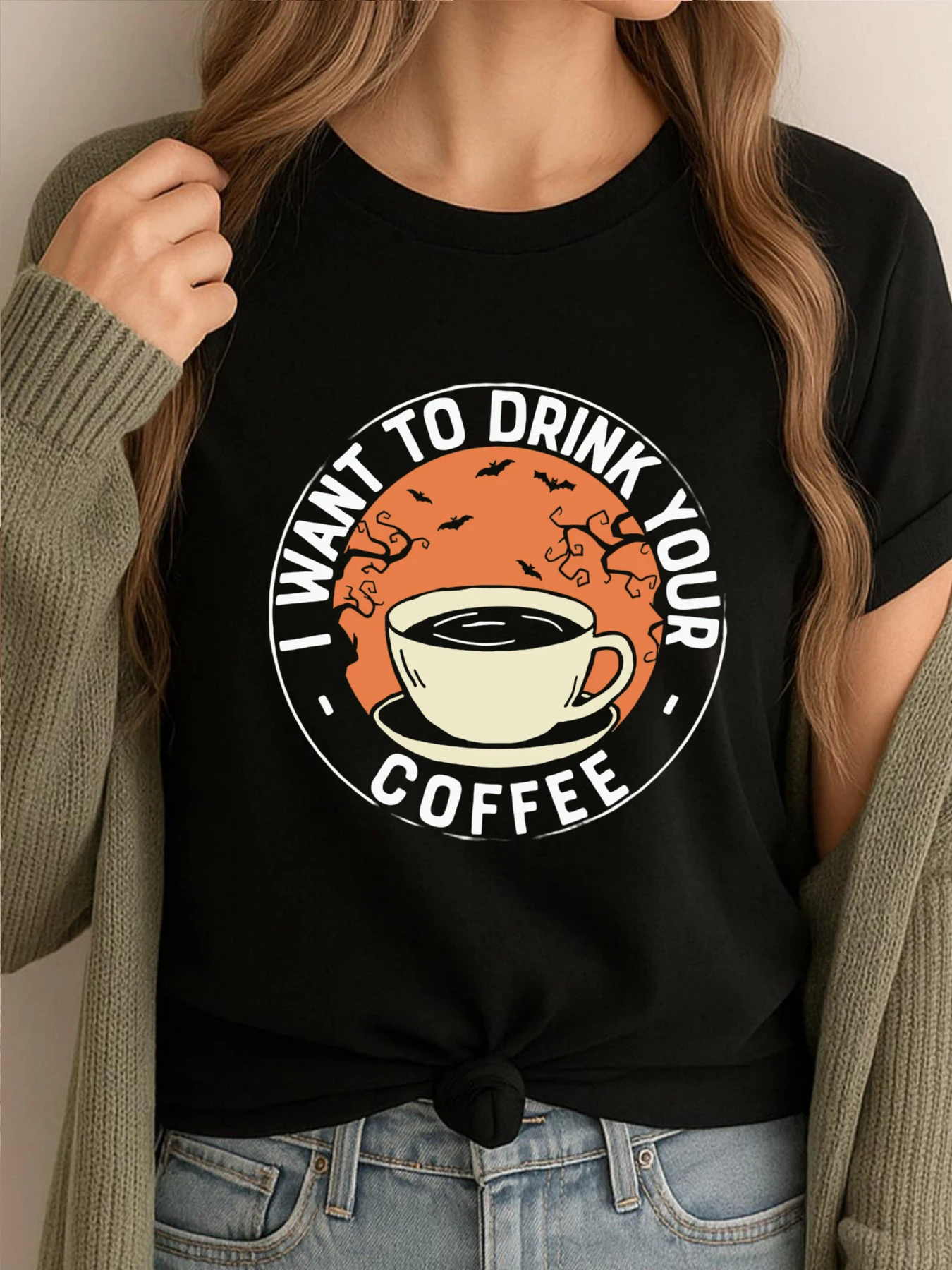 

Funny Nightmare Before Coffee Skeleton Coffee New T Shirt Vintage Printed Camisas De Hombre Leisure Graphic Tees
