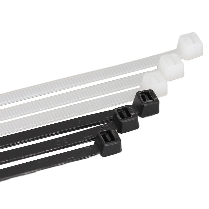 3*60 3*80 3*100 3*120 3*150 3*200mm 2.2mm largeur noir blanc auto-verrouillage Nylon plastique sangle enveloppement Ziptie fixer les attaches serre-câbles