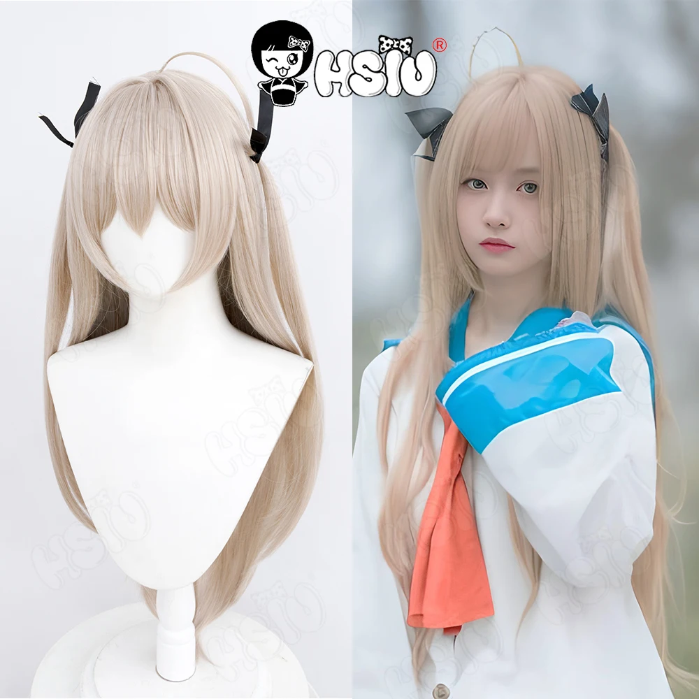 

Atri Cosplay Wig HSIU 80CM Mixed Linen Long Hair Synthetic Wig+Wig cap Game Anime ATRI My Dear Moments White Cosplay Wig