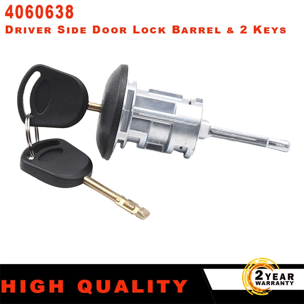 4060638 Front Right Driver Side Door Lock Barrel & 2 Keys for Ford Transit MK6 2000 2001 2002 2003 2004 2005 2006