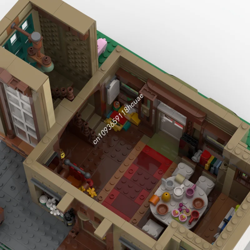 2072 قطعة MOC البحر الأبيض المتوسط عطلة البيت وحدات نموذج اللبنات DIY فكرة لعبة التعليم الطوب هدايا عيد الميلاد عيد الميلاد #3