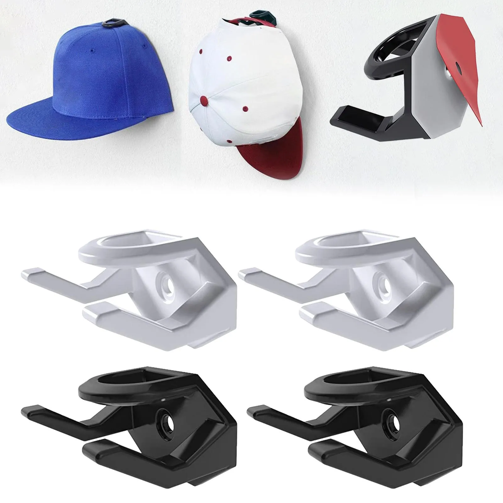 

Upgraded Adhesive Baseball Hat Wall Holder Hat Rack Strong Hat Hooks With Screw Adhesive Tape Home Door Wall Hanging Organizer