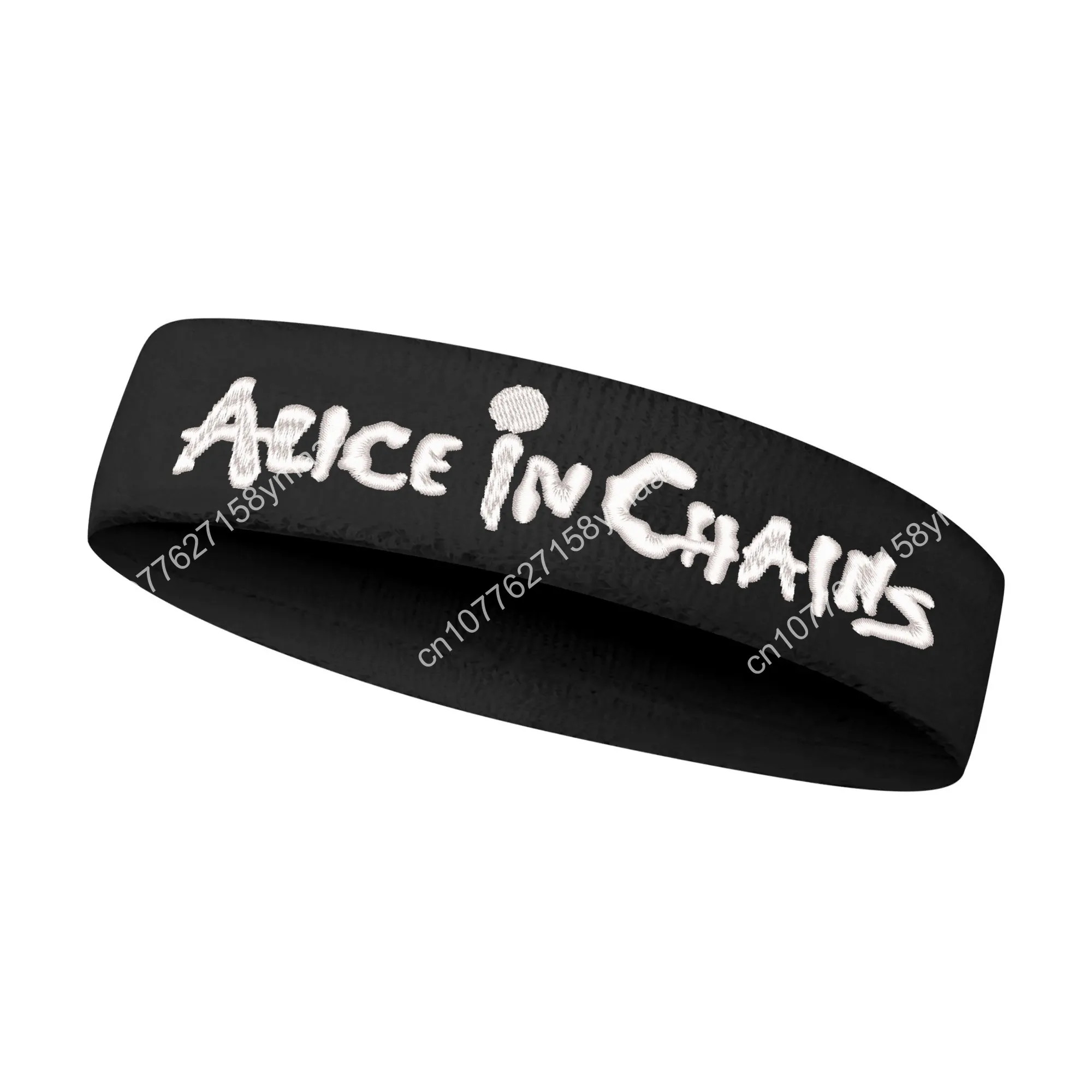 Alice In Chains Pop Embroidered Sports Headband Mens Womens Sweatband Fitness Sweat Absorb Band DIY Name & Team Name & Colors