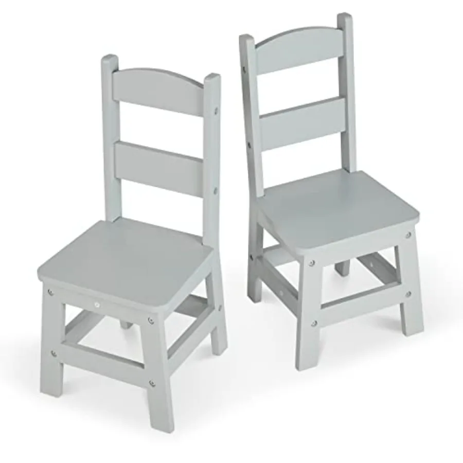 

Melissa and Doug Wooden Chairs Set of 2 - Gray Furniture for Playroom - Wooden Chairs 's Wooden Playroom Furniture