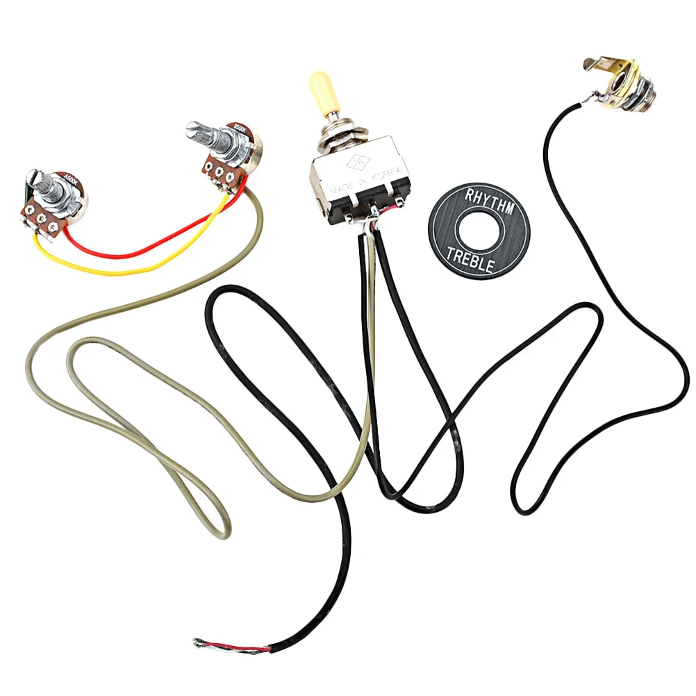 

Guitar Line Wiring Harness Kit Musical Instrument Metal Wired Potentiometer Part