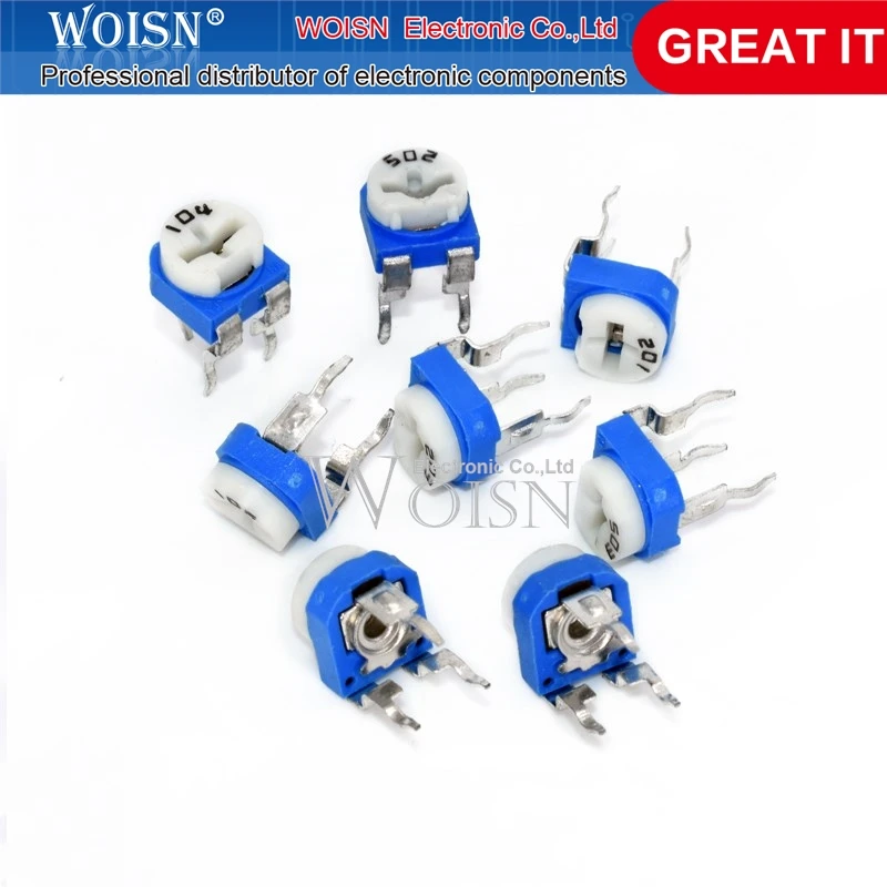 Blau-weißes Potentiometer rm065 50k (503) horizontal einstellbares Potentiometer