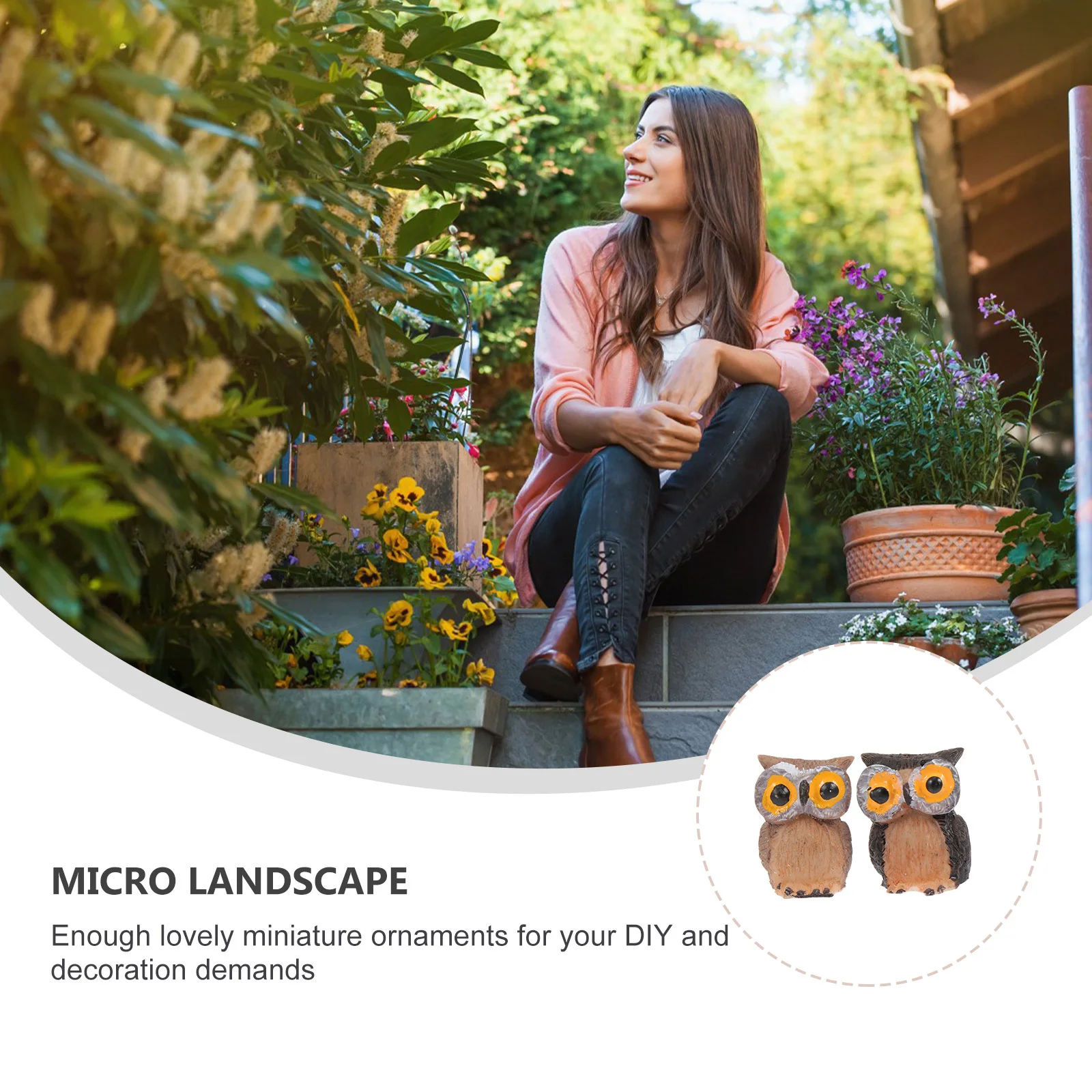 

10 Pcs Small Decorative Gardening Resin Decorated Owl Desk Decorations Mini Owls Statue