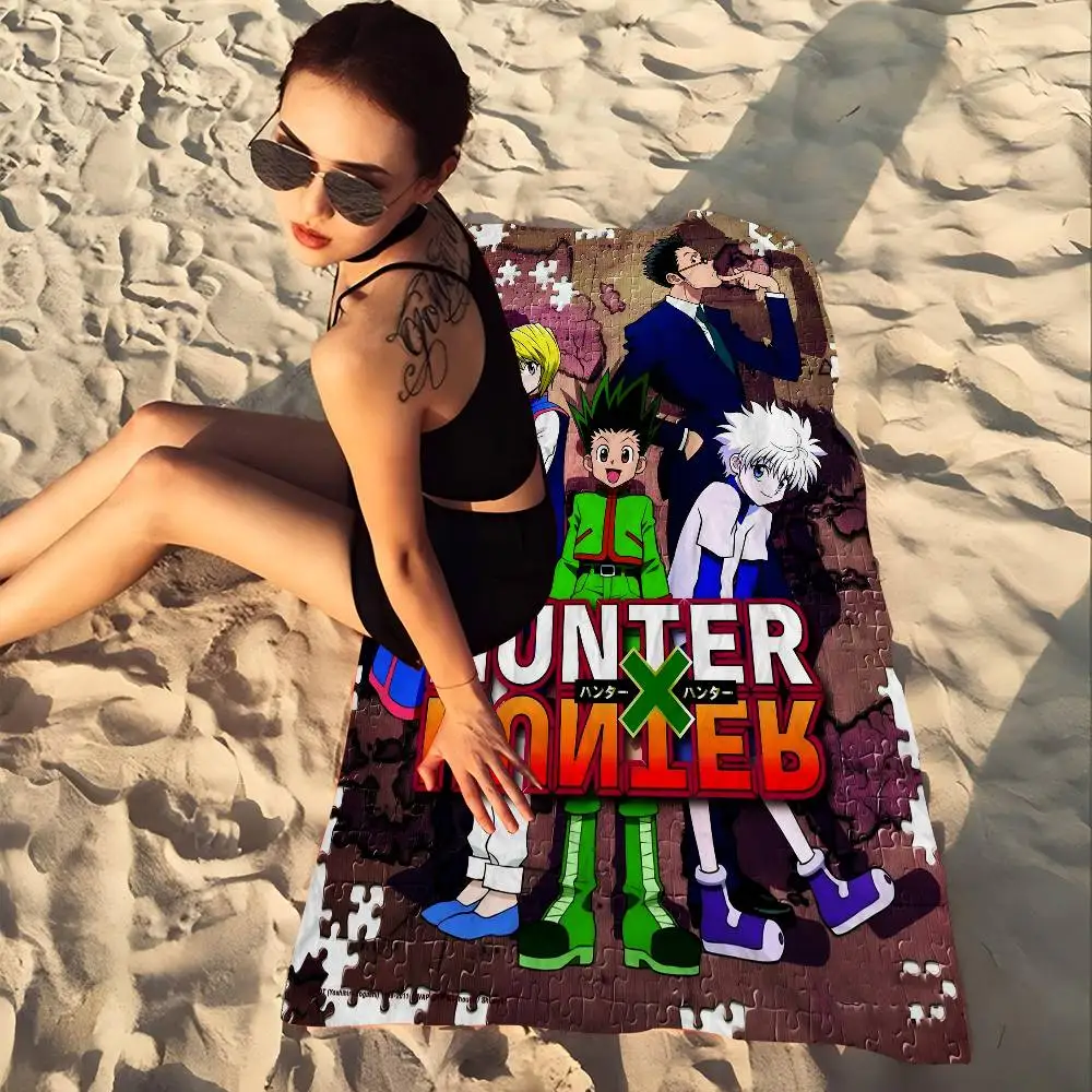 Hunter X Hunter Japanese Classic Anime Beach Towel For Kids Personalized Bath Towel Pool Towel Vacation Gift Picnic Towel Party