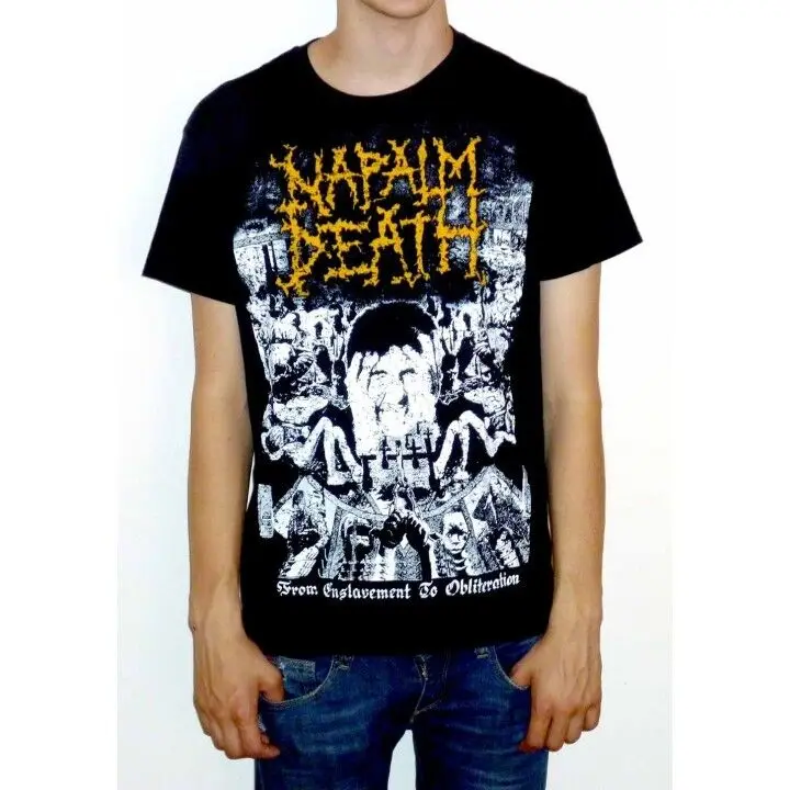 Napalm Death From Enslavement To Obliteration Vintage Print T shirt NEW