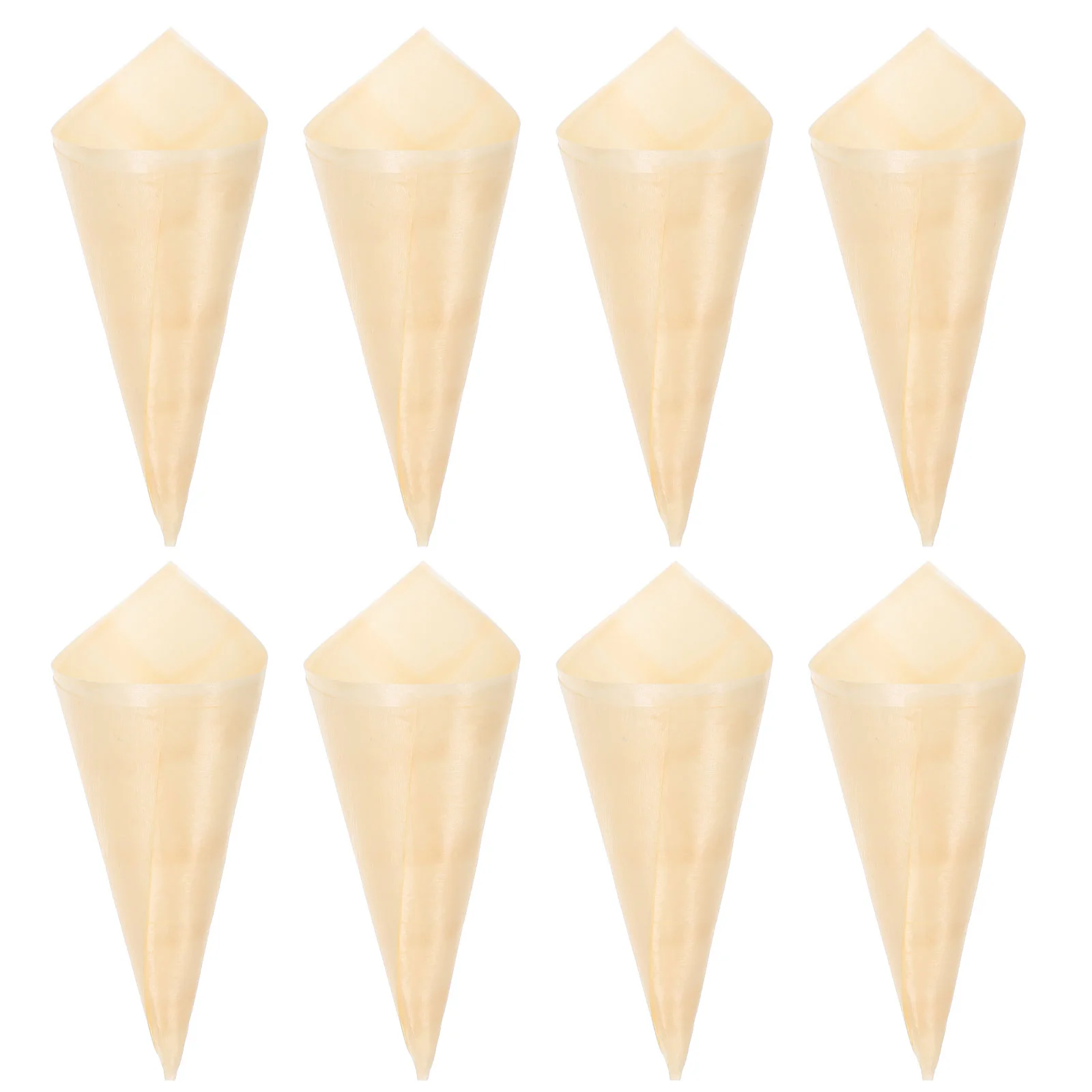 

50 Pcs Wooden Reel Ice Cream Packing Cone Cones Safe Package Degradable Party Candy Cup Holder