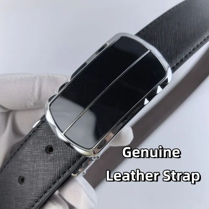 Genuine Leather Belt Double sided  Men Belt Laser engraving Luxury Strap  Belt New Fashion Retro pin buckle High Quality