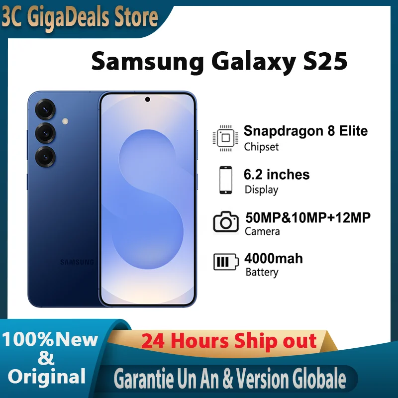سامسونج جالاكسي S25،6،2 بوصة، 8 إيليت، 50 ميجابكسل، 4000 مللي أمبير، سلكي 25 وات، أمول 120 هرتز، هاتف ذكي