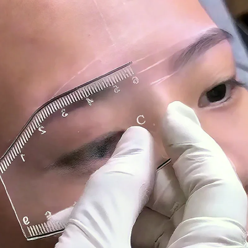 5Pcs Durable Brow Shaping Stencil Shaping Portable Instant Brow Shaper Drawing Eyebrow Design Ruler Gift