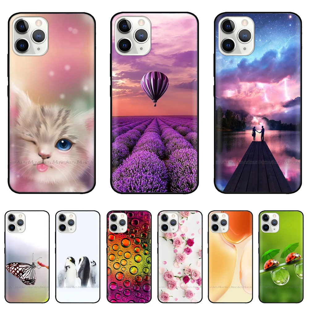 For iPhone 14 Pro Case Soft Black Silicone Cute Shockproof TPU Coque Phone Cases for iPhone14 Plus 14Pro Max Back Cover Fundas