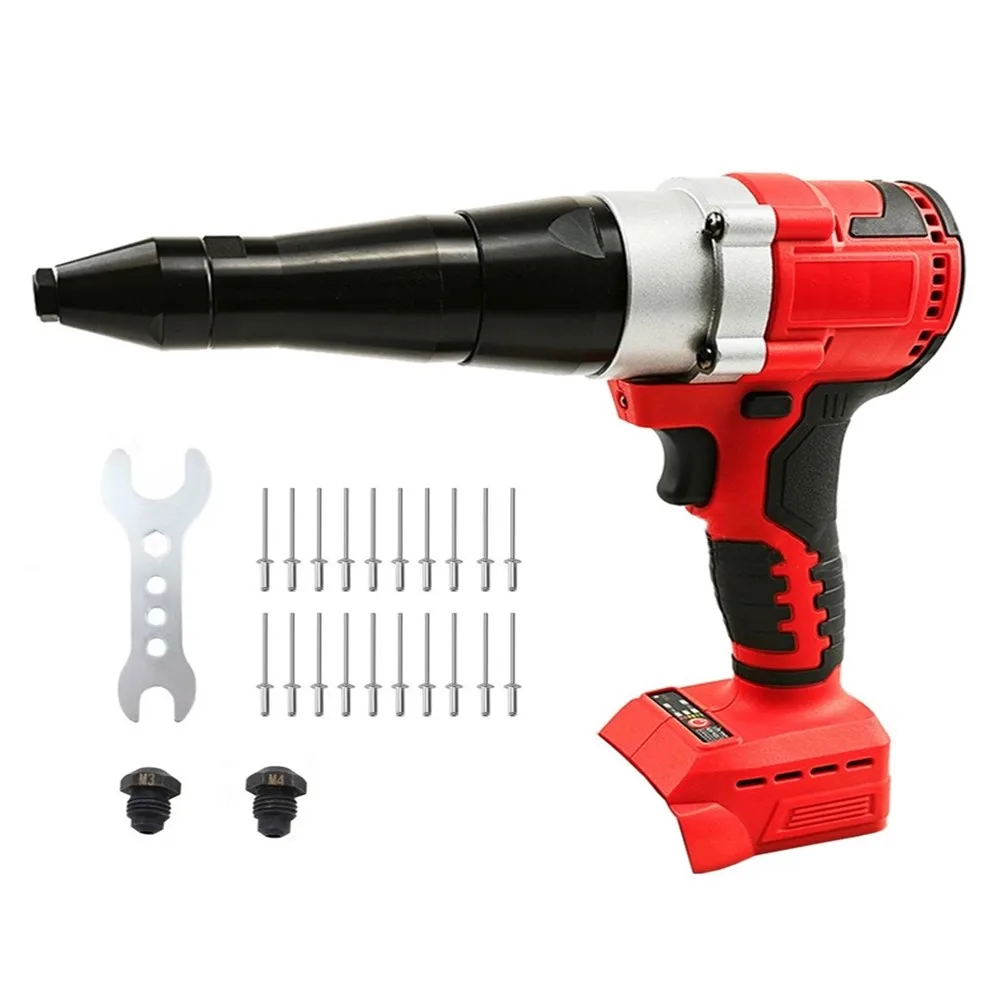 Electric Riveter Gun 2.4-4.8mm Brushless Cordless Rivet Nut Gun Drill Insert Automatic Rivet Machine For Milwaukee 18V Battery