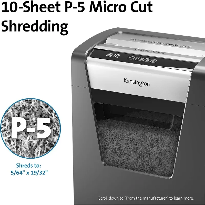 Kensington K52077AM Micro Cut Shredder - OfficeAssist M150-Hs Anti-Jam