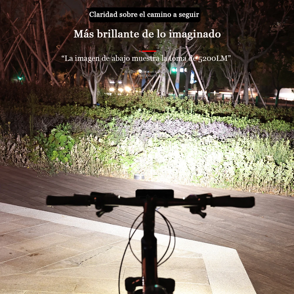 ضوء أمامي للدراجة، 5200 لومن 8000 مللي أمبير في الساعة مقاوم للماء لركوب الليل، شعلة USB لشحن الطريق، ملحقات إضاءة الدراجة، معدات ركوب الدراجات