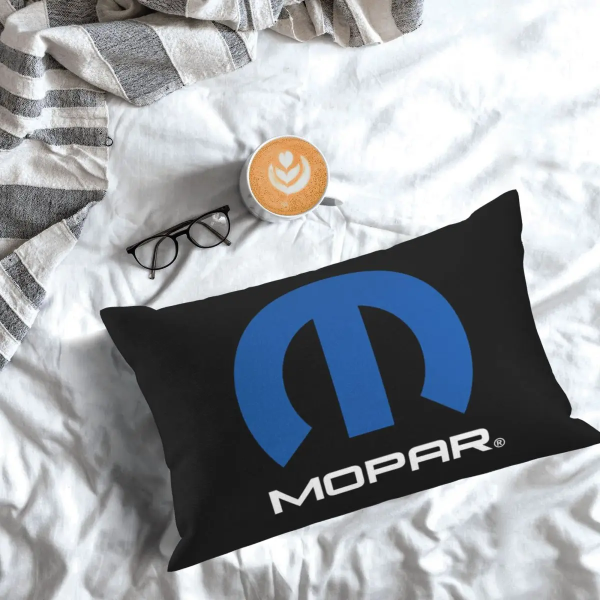 Mopar Black Logo American Trucker Rectangle Pillowcase Cushion Cover Decor Bedroom Bed Home Comfort Throw Pillow